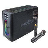 Caixa De Som Imenso Ims x32 120w Tws Rgb C 2 Microfones Sem Fio Cor Preto 110v 220v
