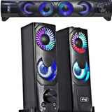 Caixa De Som Para Tv Smart Soundbar Subwoofer Pc Rgb Usb P2
