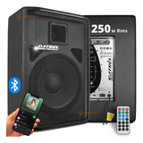 Caixa De Som Profissional Bluetooth 12 250w Rms Amplificada Cor Preto 110v 220v