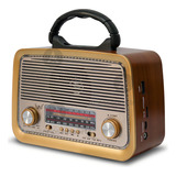 Caixa De Som Retro Bluetooth Radio Fm Usb Vintage Lanterna Cor Marrom 110v 220v