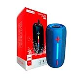 Caixa De Som RGB Bluetooth TWS Portátil Com Rádio Integrado E Resistente A Água Tomate Azul 