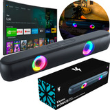 Caixa De Som Soundbar Gamer Pc Potente Computador Led Rgb Bivolt Bluetooth