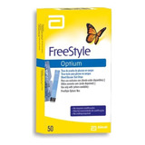 Caixa De Tiras De Teste Freestyle Optium X 50 Unidades Amarelas