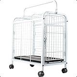 Caixa De Transporte Gaiola Portátil Pets Leva Pet Gatos Cães Branco Preto 