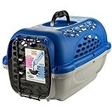 Caixa De Transporte Grande Caes E Gatos Panther Plast Pet N3 Cor Azul