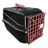 Caixa De Transporte Para Viagens Cães Gatos Coelhos N1 Cor Vermelho E Preto