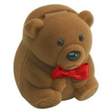 Caixa De Veludo Modelo Urso Infantil Para Par Brincos Anel