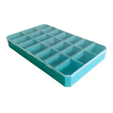 Caixa Estojo Organizador 21 Div Multiuso Plástica Azul Tif