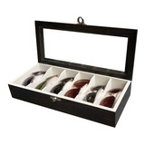 Caixa estojo P 06 Óculos Madeira Ébano Flocado De Bege