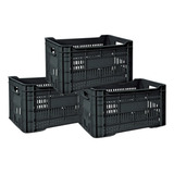 Caixa Hortifruti Super Mercado Reforçada Kit 3 Unid Arqplast