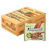 Caixa Lamen Coreano Chapaghetti Nongshim Com Tempero De Feijão Preto Tostato 140 Gramas 20 Pacotes