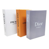 Caixa Livro Kit Moda Cd Cinza Lv Laranja Prada