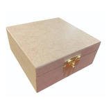Caixa Mdf Lisa Dobradiça Fecho 20x20x8cm Madeira