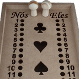 Caixa Mdf Porta Cartas De Baralho C Marcador De Jogo Truco