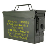 Caixa Munição Ammo Box Ntk Tático Em Metal 7 62 Mm 200 Cart