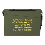 Caixa Munição Ammo Box Ntk Tático Em Metal 7 62 Mm 200 Cart