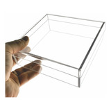 Caixa Organizadora 15x15x5cm Acrílico Acessórios Kit C 03pçs Cor Tampa Presente