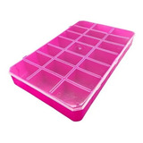 Caixa Organizadora 21 Divisórias Plástica C Trava Base Rosa