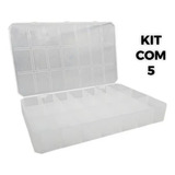 Caixa Organizadora 21 Divisórias Plástica Transpa Kit Com 5u