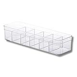 Caixa Organizadora Acrílica Multiuso Com 6 Divisórias - 35-5cm X 10-5cm X 7-5cm