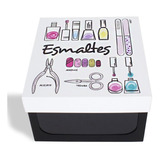 Caixa Organizadora De Esmalte Preto 18x18x11cm Aço E Acrilico 25 Esmaltes Geguton