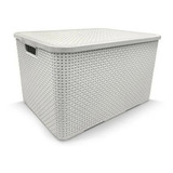 Caixa Organizadora Rattan 70 Litros Branco