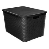 Caixa Organizadora Rattan Cesto C Tampa 15l Lavanderia Casa