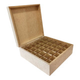Caixa P Óleos Essencias 5ml E 15ml C 36 Divisórias Mdf Cru