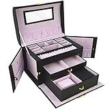 Caixa Para Joias Bijuteria Luxo Preto CBRN10752