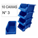 Caixa Parafuso 10 Gaveteiro N 3 Organizador Prateleira Azul