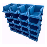 Caixa Parafuso 20 Gaveteiro N 3 Organizador Prateleira Azul