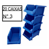 Caixa Parafuso 20 Gaveteiro N 3 Organizador Prateleira Azul