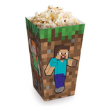 Caixa Pipoca 7 X 7 X 12cm Festa Minecraft C 10 Unid Cromus Cor Decorado