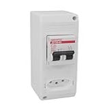 Caixa Plástica De Sobrepor Para Disjuntor DIN Disjuntor Bipolar E Tomada 20A