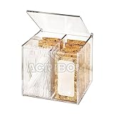 Caixa Porta Açúcar Organizador De Sachês Com Divisórias 4 Compartimentos E Tampa Articulada Em Acrílico Cristal Transparente   Acribom