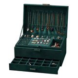 Caixa Porta Joias Brinco Colar Anel Pulseira Gaveta E Chave Cor Verde