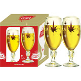 Caixa Presente Natal 2 Copos Stella Artois Licenciada Ambev Cor Transparente