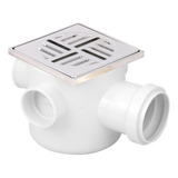 Caixa Ralo Sifonado C Grelha Anti Inseto Abs Cromada 10x10
