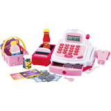 Caixa Registradora Dm Toys Infantil Rosa Com Acessórios Som