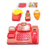 Caixa Registradora Infantil Acessórios Mercadinho Brinquedo Cor Maquina Registradora Rosa