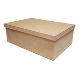 Caixa Retangular Tampa Sapato 30x20x10 Mdf 3mm Cru Madeira