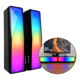 Caixa Som Caixinha Pc Computador Notebook Potente Led Rgb P2 Cor Preto 5v
