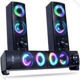 Caixa Som Gamer Soundbar Led Rgb Note Pc Note Xbox Tv P2 Usb