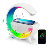 Caixa Som Luminária G Speaker Carregador Por Indução Led Rgb