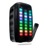 Caixa Som Portátil Amplificada Bluetooth Microfone Usb Mp3 Cor Preto