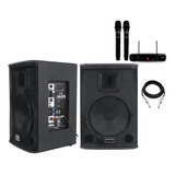 Caixa Som Saga 10 Ativa Passiva Mic Dx 158 Cabo Cor Preto 110v 220v