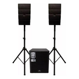 Caixa Som Sub 15 Pol 2 Torre Satélite 1200w Mp3 Bluetooth Cor Preto 115 230v