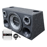 Caixa Som Trio 12 Subwoofer Pioneer Módulo Taramps Tl1500