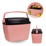 Caixa Termica Rosa Pêssego Cooler Pequeno 6l Mor 8 Latas