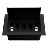 Caixa Tomada Embutir Mesa Movel Com 2 Carregador Usb A C 3a